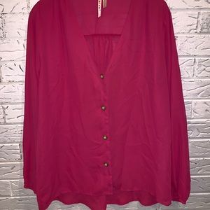 Boutique - Pink Button down Shirt - Size M